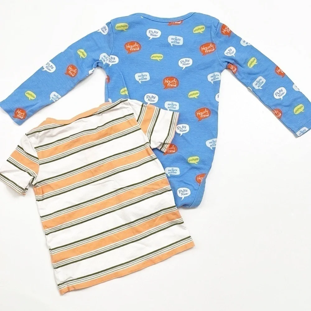 Pixar Amazon Essentials baby bodysuit + striped shirt